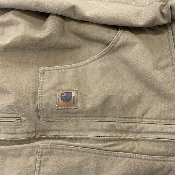 CARHARTT Mens 2XL Brown Sherpa Lined Sandstone Chore Coat Jacket C61 CML - Picture 2 of 14